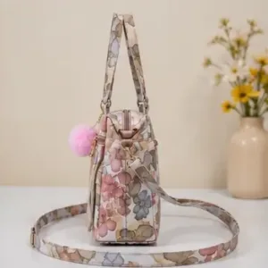 Women's Printed PU Leather Handbag – Stylish Shoulder & Crossbody Tote Bag with Adjustable Sling ( default, OS )