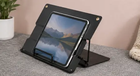 6mBuJTOjrp1AXZ32KsUpNiAGREQW8DqCRRNa83Ts.webp Metal Book Stand Holder – Adjustable 6-Position Foldable Cookbook & Reading Stand with Page Clip ( black, OS )