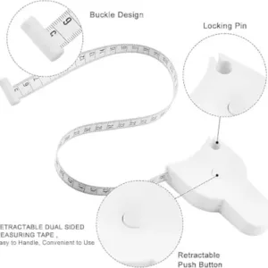 Body Measuring Tape – Retractable 150 cm Measuring Tape for Waist, Body & Fitness Measurements ( white, OS )