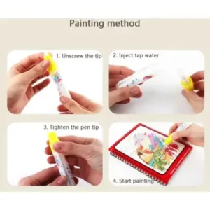 Magic Water Coloring Book for Kids – Reusable Drawing & Painting Activity Book with Water Pen ( default, OS )