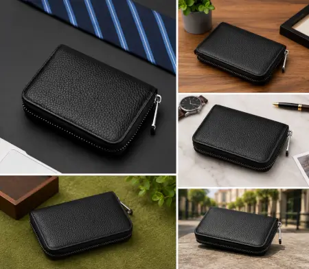 IHe7i7JcTTyFhsRbNJXkX4b60XOyk0gkzLoeXSCC.webp Premium PU Leather Credit Card Holder – 9 Slot Zipper Card Wallet for ATM, Debit, Credit & ID Cards ( black, OS )