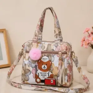 Women's Printed PU Leather Handbag – Stylish Shoulder & Crossbody Tote Bag with Adjustable Sling ( default, OS )
