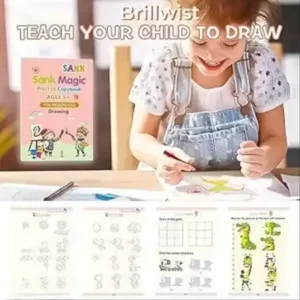 Magic Practice Copybook Set for Kids | 4 Reusable Handwriting Books with 10 Refills, Pen & Grip | Alphabet, Numbers, Drawing & Math Learning Activity Books ( default, Standard )