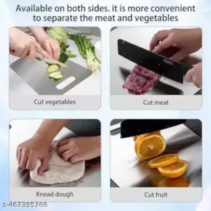 Stainless Steel Chopping Board for Kitchen – Heavy-Duty Cutting Board for Vegetables, Fruits, Meats (31 x 21 cm). ( default, Standard ).