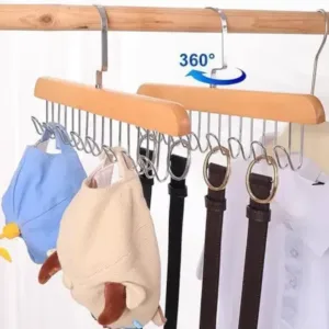 Space-Saving 8-Hook Wooden Hanger Multi-Purpose Closet Organizer ( default, Standard ).