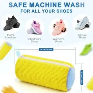 Shoe Washing Bag – Protective Mesh Laundry Bag for Shoes, Sneakers & Sports Footwear ( yellow, OS )