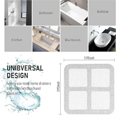 RyWgaWhfPMSHl6yaoulIhgupQEB7YPcfnFLAUhUU.webp 10 Pcs Shower Drain Mesh Stickers | Disposable Hair Catcher Drain Covers | Bathroom Floor Drain Filter for Sink, Bathtub, Laundry & Kitchen ( default, OS )