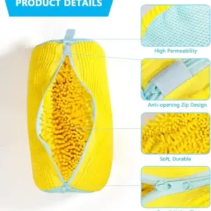 Shoe Washing Bag – Protective Mesh Laundry Bag for Shoes, Sneakers & Sports Footwear ( yellow, OS )