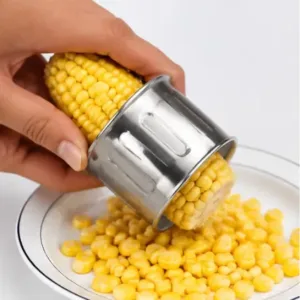 Smartclick Corn Cutter – Stainless Steel Corn Kernel Stripper with Hand Protector 2 pcs ( default, OS )