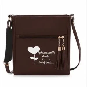 Women's Printed PU Leather Sling Bag | Stylish Crossbody Shoulder Bag for Daily Use ( brown, OS )