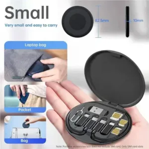 All in One 60W Fast Charging Travel Data Cable Set with Type C USB A Lightning Micro Connectors Portable Multi Functional Cable Kit ( default, OS )