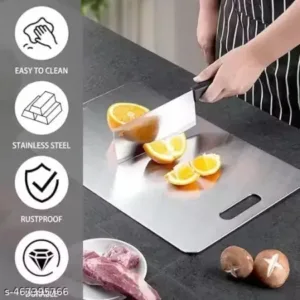 Stainless Steel Chopping Board for Kitchen – Heavy-Duty Cutting Board for Vegetables, Fruits, Meats (31 x 21 cm). ( default, Standard ).