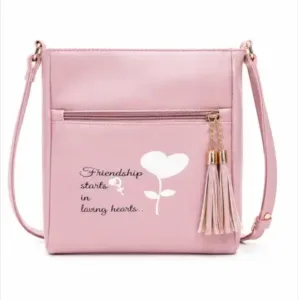 Women's Printed PU Leather Sling Bag | Stylish Crossbody Shoulder Bag for Daily Use ( pink, OS )