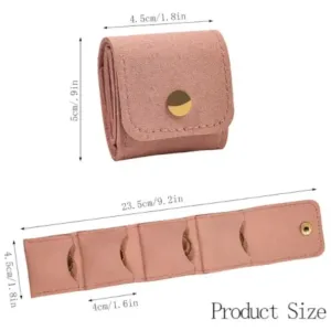 Compact Foldable Jewellery Storage Pouch Wallet with Multi-Ring Organizer | Elegant Travel Jewellery Case for Rings, Earrings & Small Accessories (1 Pc) ( default, OS )