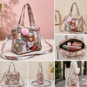 Women's Printed PU Leather Handbag – Stylish Shoulder & Crossbody Tote Bag with Adjustable Sling ( default, OS )