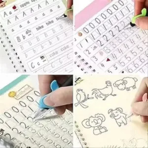 Magic Practice Copybook Set for Kids | 4 Reusable Handwriting Books with 10 Refills, Pen & Grip | Alphabet, Numbers, Drawing & Math Learning Activity Books ( default, Standard )