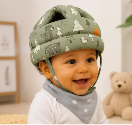 owzJNiaiF0cwdnbc510Se0DJXbj9KnQCZwdK19Te.webp Baby Safety Helmet Head Protector Cap – Adjustable Soft Protective Helmet for Crawling, Walking & Toddler Safety ( green, OS )