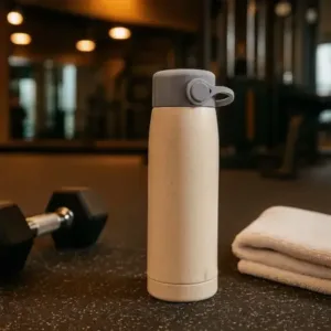Creative Wheat Glass Water Bottle with Mobile Holder Leakproof Design (380 ML) ( default, Standard )