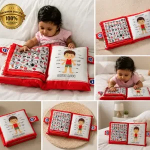 Alphabet Character Kids Pillow – Soft Cotton Printed Baby Pillow | Educational Letter Cushion for Kids ( red, OS )