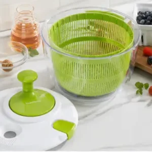 5L Multifunctional Salad Spinner & Vegetable Dryer – Manual Fruit and Vegetable Washer with Transparent Bowl ( green, OS )