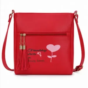 Women's Printed PU Leather Sling Bag | Stylish Crossbody Shoulder Bag for Daily Use ( red, OS )