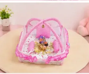 Laddu Gopal Bed with Singhasan – Soft Fabric Decorative Sleeping Bed for Bal Gopal Idol, Janmashtami & Daily Pooja ( default, OS )