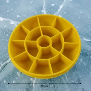 Round Ice Cube Tray with Lid – Easy Release Ice Maker Mold with Handle for Home, Kitchen, Drinks & Parties ( yellow, OS )
