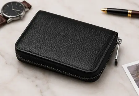 yusro1XkN1gBHGTFKbvi2rBJfw8z87rCroWycLxH.webp Premium PU Leather Credit Card Holder – 9 Slot Zipper Card Wallet for ATM, Debit, Credit & ID Cards ( black, OS )