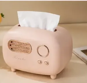 Vintage Retro Tissue Box Holder – Dark Green Plastic Tissue Storage Organizer for Kitchen, Dining Table, Living Room & Office ( pink, OS )